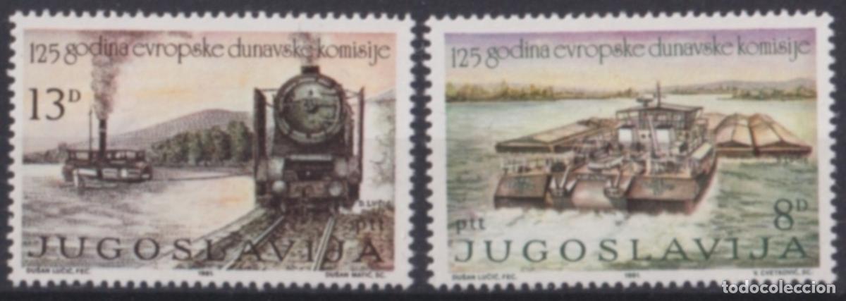 Timbres: F-EX64056 YUGOSLAVIA MNH 1981 125th ANNIV DANUBE COMMISION RAILROAD SHIP BOAT.