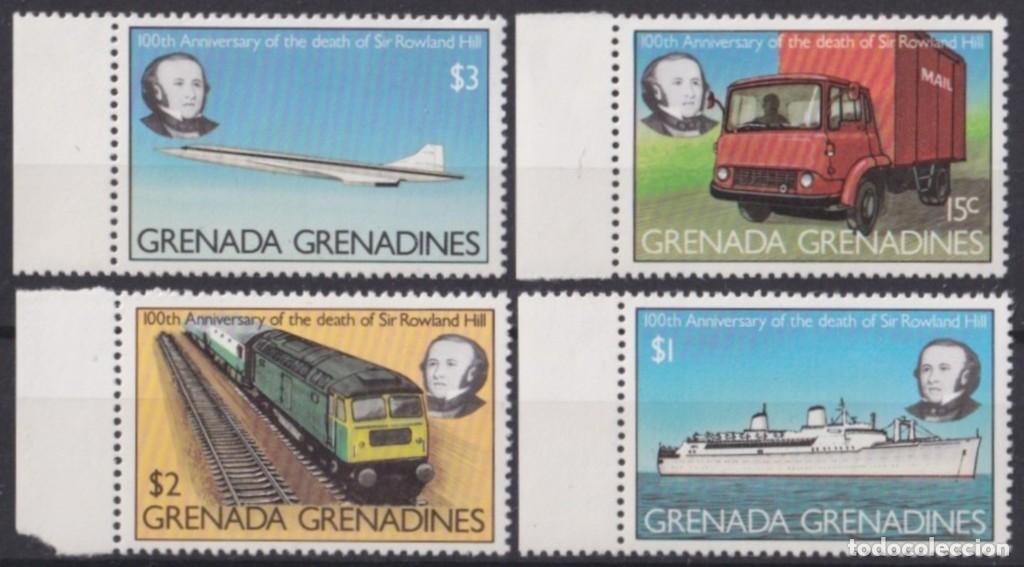 Sellos: F-EX63363 GRENADA & GRENADINES MNH 1979 ROWLAND HILL AVION RAILWAY TRAIN LOCOMOTIVE FERROCARRIL.