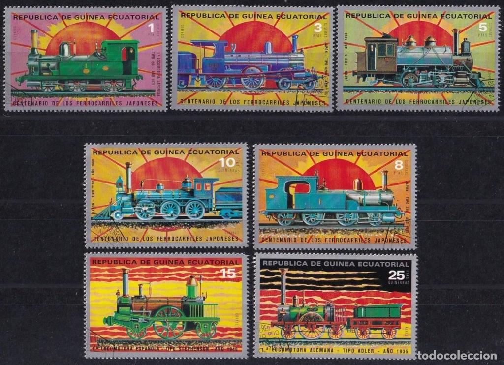 Sellos: F-EX63518 GUINEA EQUATORIAL MNH 1972 JAPAN RAILROAD RAILWAYS TRAIN LOCOMOTIVE.