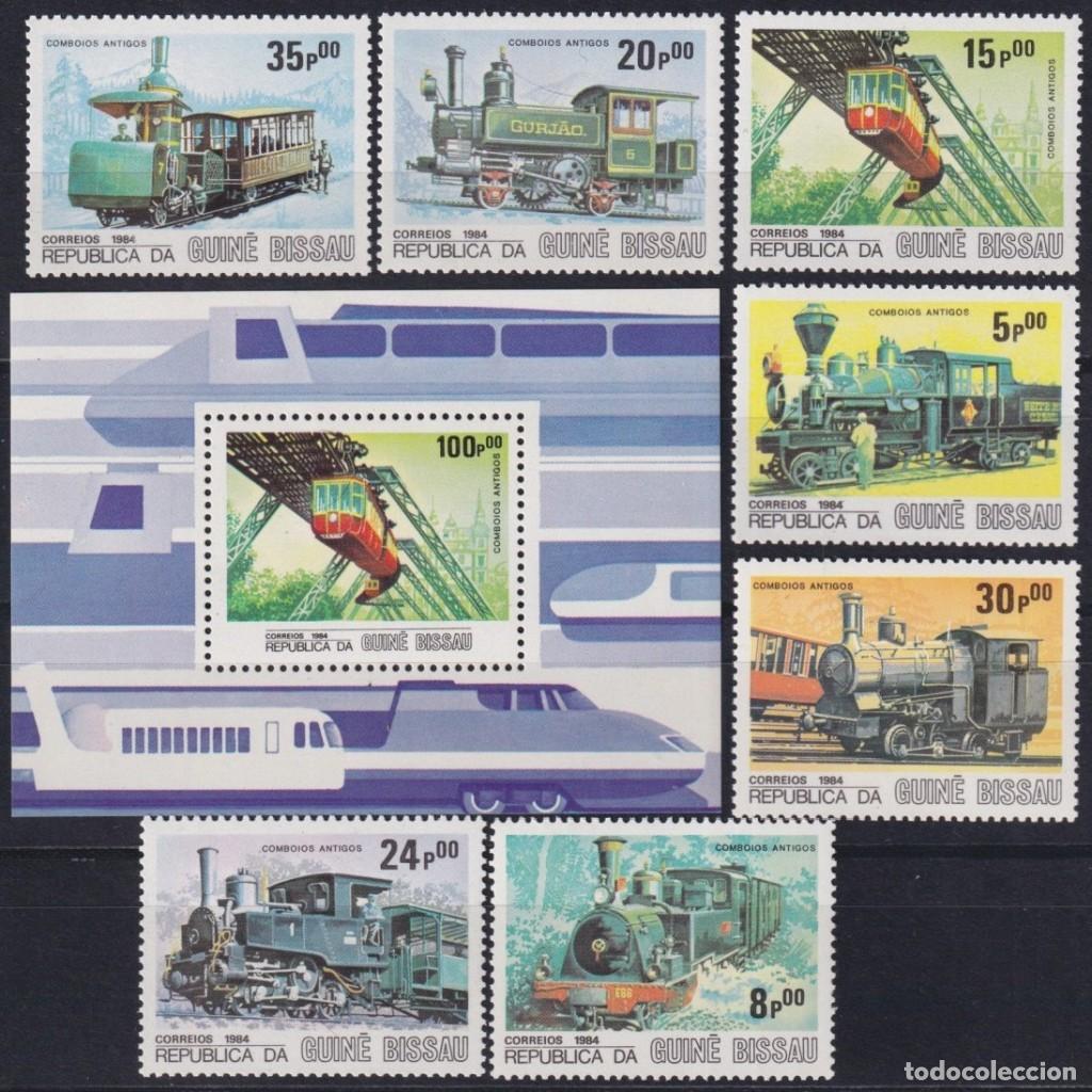 Sellos: F-EX62866 GUINEA BISSAU MNH 1984 JAPAN RAILROAD RAILWAYS TRAIN LOCOMOTIVE.