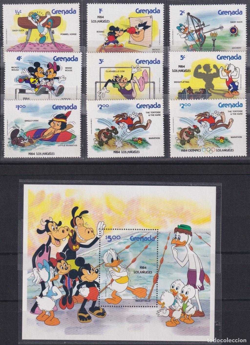 Briefmarken: F-EX62803 GRENADA MNH 1984 LOS ANGELES OLYMPIC GAMES WALT DISNEY MICKEY MOUSE.