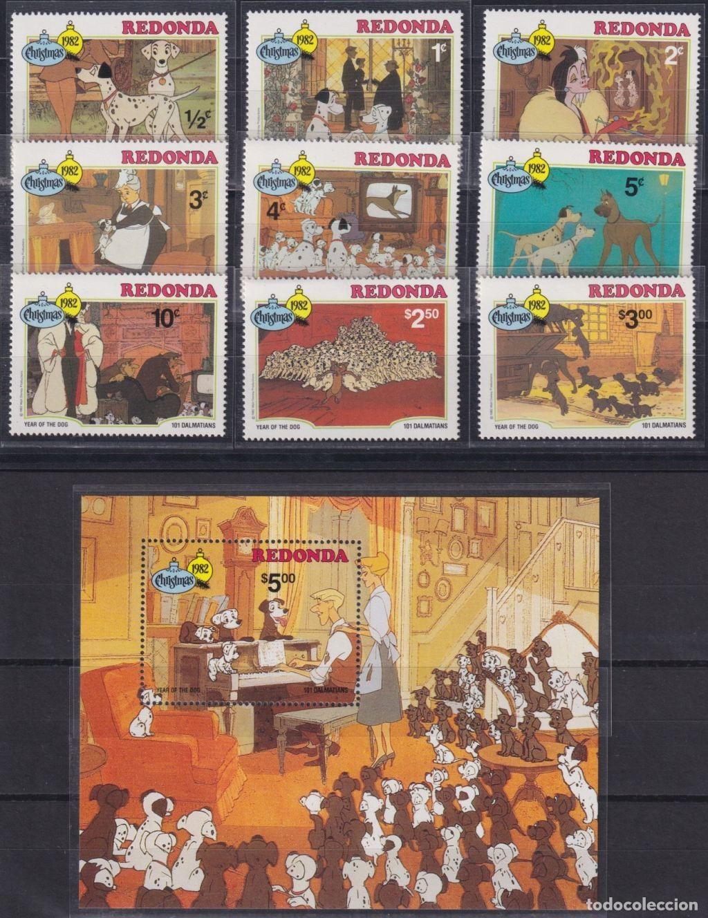 Sellos: F-EX62827 REDONDA MNH 1982 CHRISTMAS WALT DISNEY 101 DALMATIAN DOG.