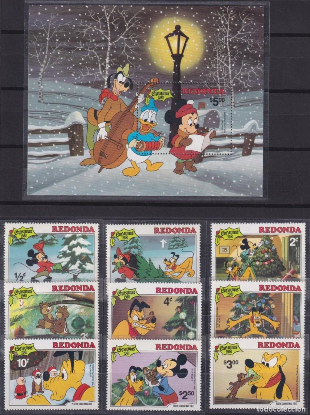 Sellos: F-EX62825 REDONDA MNH 1981 CHRISTMAS WALT DISNEY MICKEY MOUSE DONALD DUCK PLUTO.