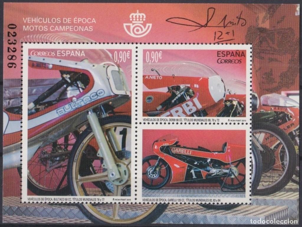 Stamps: F-EX64391 ESPA&Ntilde;A SPAIN MNH 2015 RACE MOTO OLD CHAMPIONS MOTORCYCLE BULTACO GAREL
