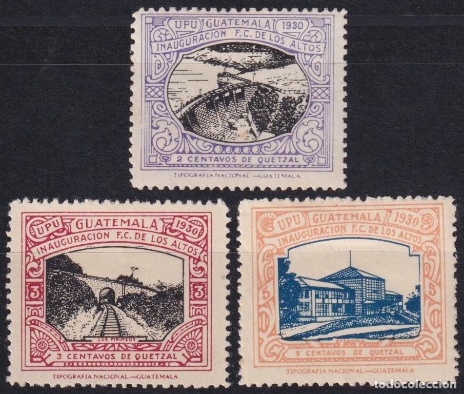 Stamps: F-EX63836 GUATEMALA MH 1930 INAUGURATION LOS ALTOS TRAIN LOCOMOTIVE RAILROAD.