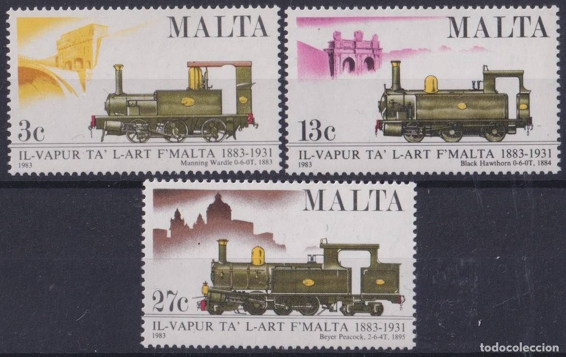 Timbres: F-EX63550 MALTA MNH 1983 RAILROAD TRAIN RAILWAYS LOCOMOTIVE FERROCARRIL