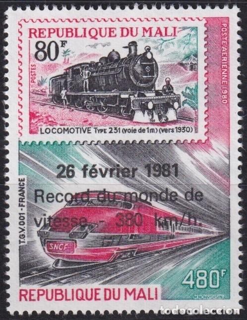 Timbres: F-EX63418 MALI MNH 1981 RECORD OVERPRINT RAILROAD TRAIN RAILWAYS LOCOMOTIVE FERROCARRIL