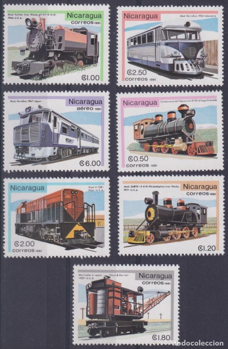 Stamps: F-EX63439 NICARAGUA MNH 1981 RAILROAD TRAIN RAILWAYS LOCOMOTIVE FERROCARRIL