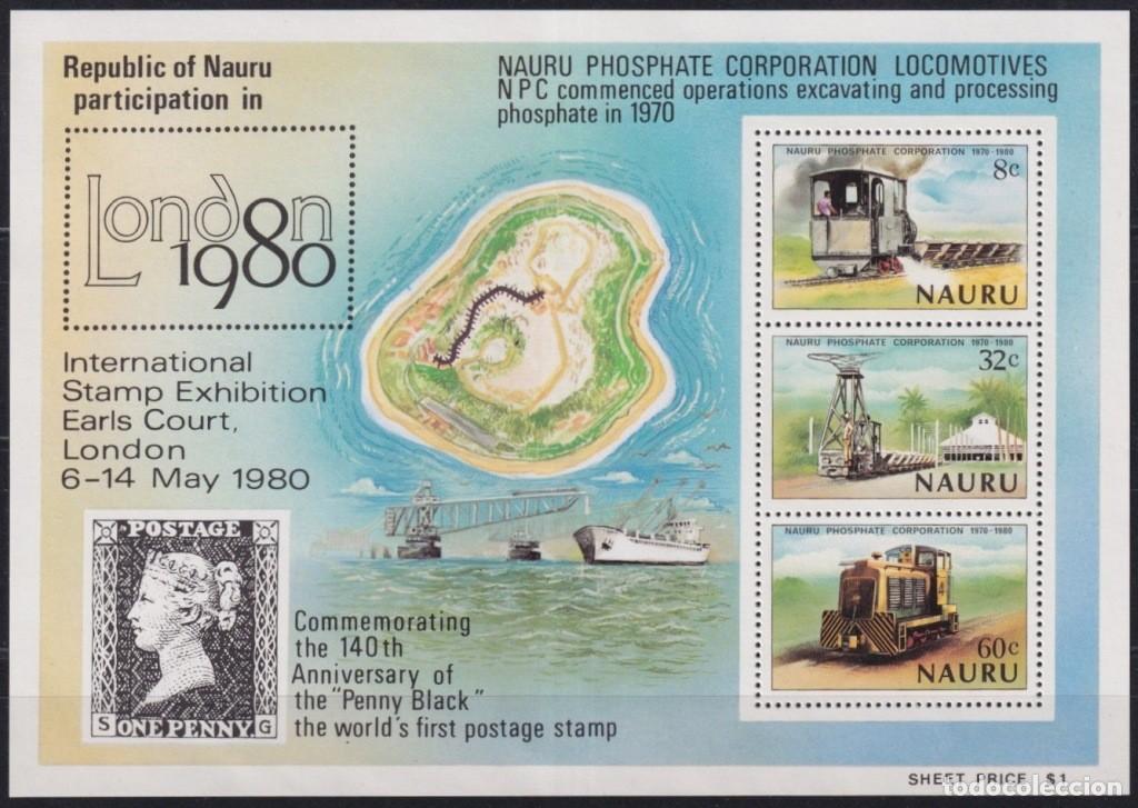 Stamps: F-EX63604 NAURU MNH 1980 PHOSPHATE RAILROAD TRAIN RAILWAYS LOCOMOTIVE FERROCARRIL