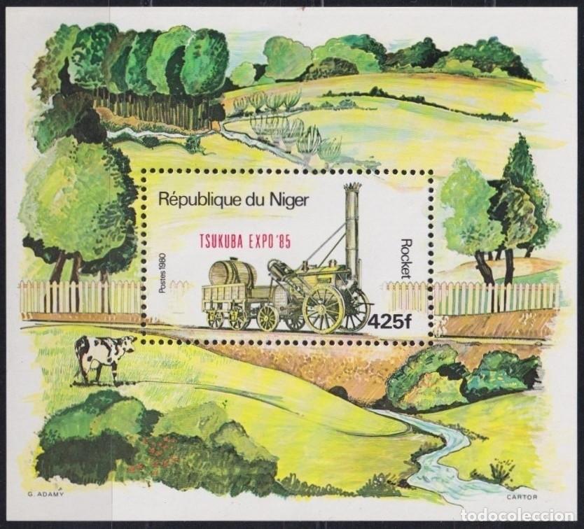 Briefmarken: F-EX63138 NIGER MNH 1983 TSUKUBA EXPO RAILROAD TRAIN RAILWAYS LOCOMOTIVE FERROCARRIL