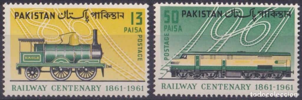 Briefmarken: F-EX63455 PAKISTAN MNH 1961 RAILWAYS CENTENARY RAILROAD TRAIN LOCOMOTIVE.
