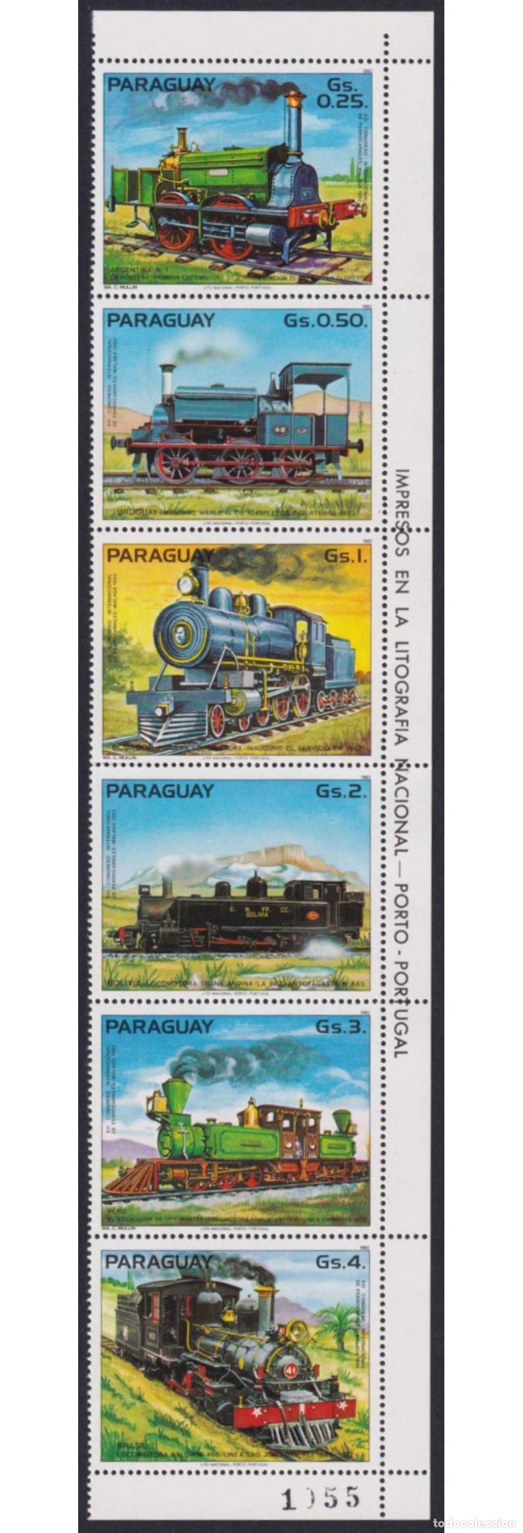 Briefmarken: F-EX63463 PARAGUAY MNH 1982 RAILROAD TRAIN RAILWAYS LOCOMOTIVE FERROCARRIL.