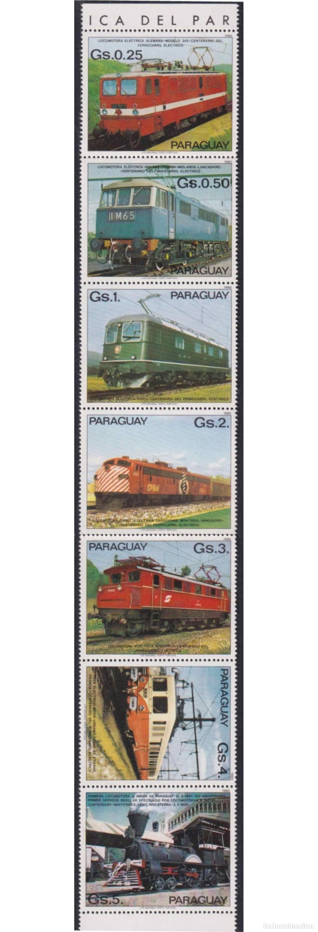Briefmarken: F-EX63464 PARAGUAY MNH 1980 RAILROAD TRAIN RAILWAYS LOCOMOTIVE FERROCARRIL.