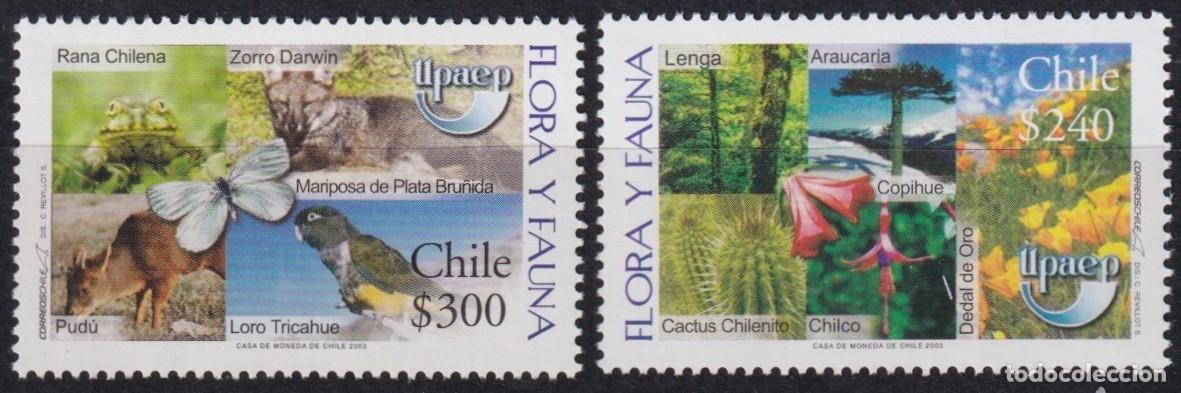 Briefmarken: F-EX66470 CHILE MNH 2003 UPAEP FAUNA & FLOWERS BUTTERFLIES BIRD PUDU FROG.