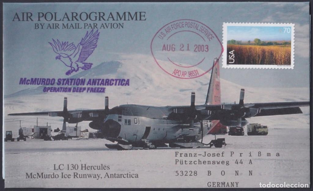 Timbres: F-EX64189 USA 2003 POLAROGRAMME McMURDO ANTARCTIC STATION TO GERMANY.