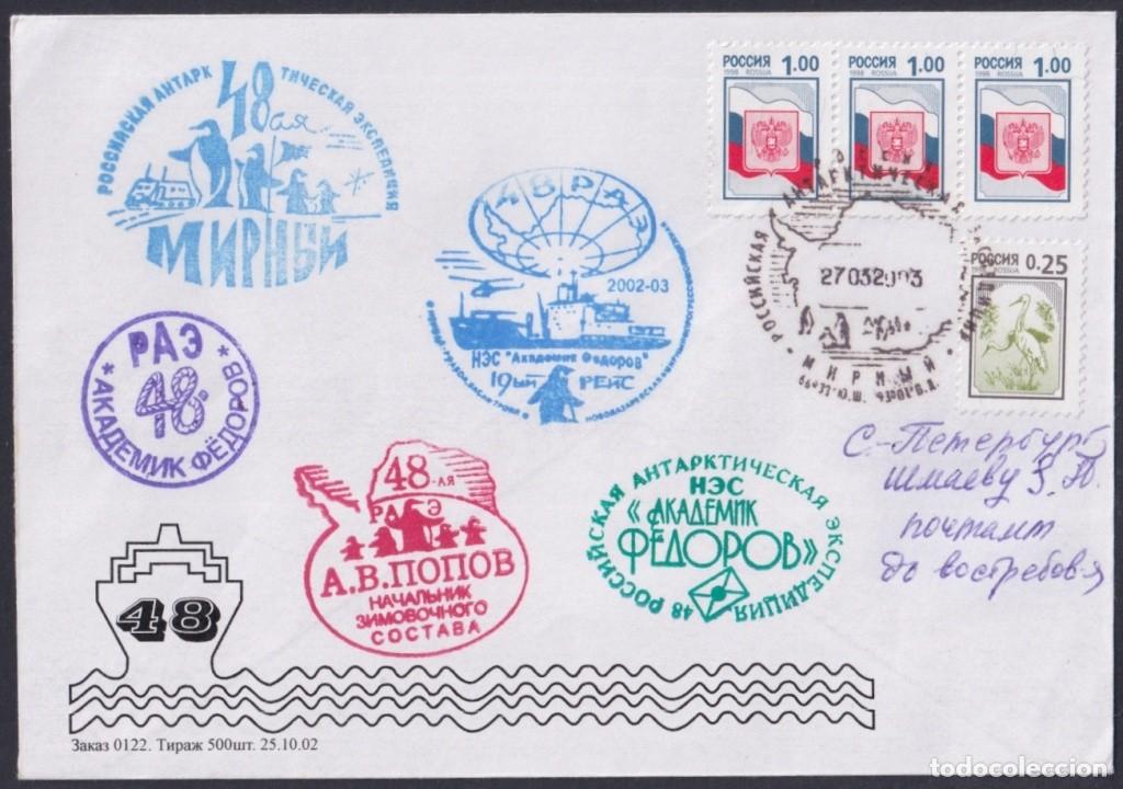 Timbres: F-EX64180 RUSSIA 2003 48&ordm; FIODOROV POPOV ANTARCTIC STATION COVER POLAR.