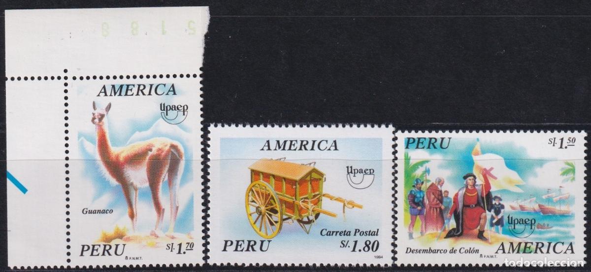 Timbres: F-EX65847 PERU MNH 1992 UPAEP DISCOVERY OF AMERICA LLAMA.