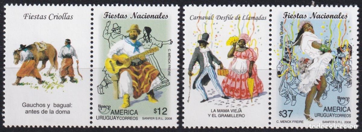 Timbres: F-EX66485 URUGUAY MNH 2008 UPAEP NATIONAL HOLIDAYS FIESTAS NACIONALES DANCE.