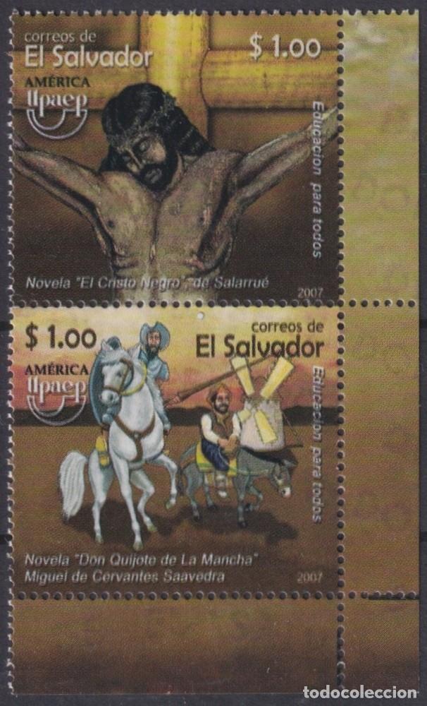 Sellos: F-EX66473 EL SALVADOR MNH 2007 UPAEP EDUCATION FOR ALL QUIJOTE CERVANTES CRISTO NEGRO.