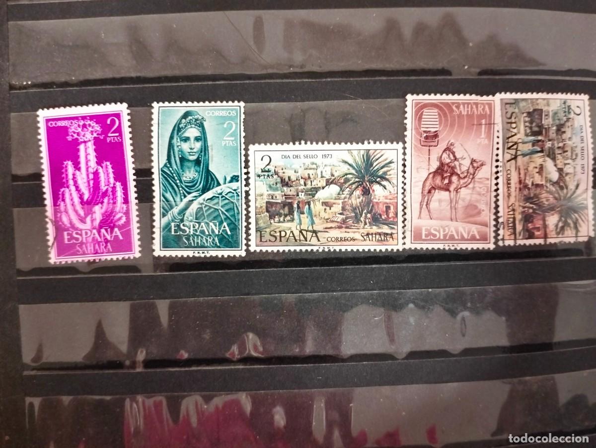 Sellos: 5 sellos ESPA&Ntilde;A SAHARA 1960-1973