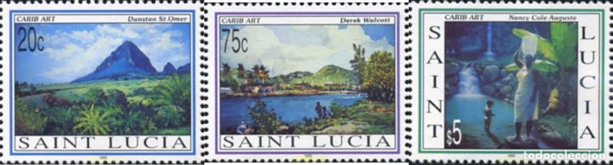 Sellos: 360701 MNH SANTA LUCIA 1993 PINTURA CARIBE&Ntilde;A