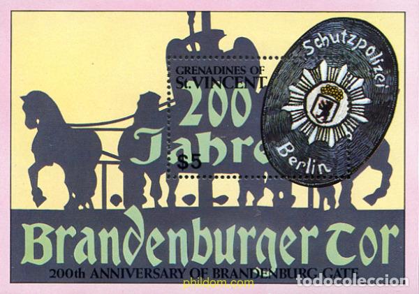 Sellos: 797265 MNH SAN VICENTE GRANADINAS 1991 200 ANIVERSARIO DE LA PUERTA DE BRANDENBURGO DE BERLIN