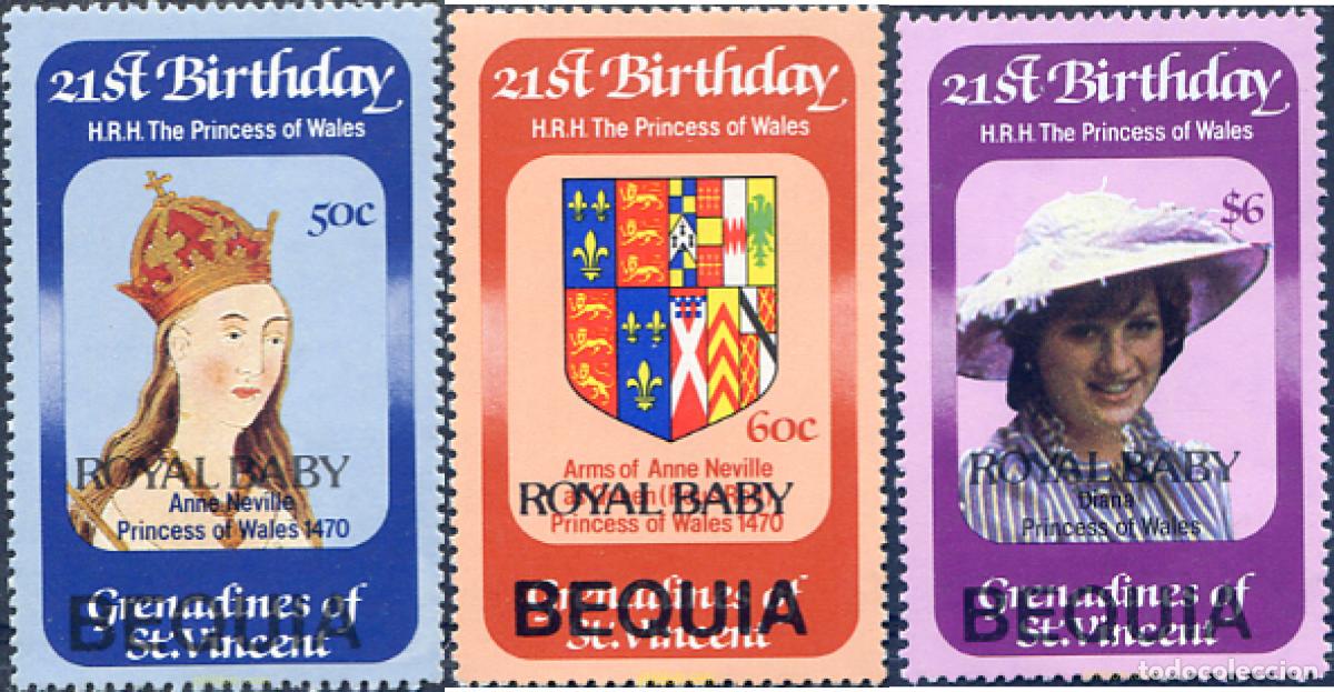 Sellos: 320430 MNH SAN VICENTE GRANADINAS 1982 NACIMIENTO DEL PRINCIPE WILLIAM