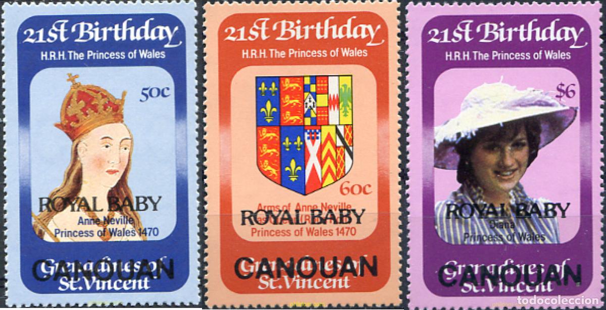 Sellos: 320431 MNH SAN VICENTE GRANADINAS 1982 NACIMIENTO DEL PRINCIPE WILLIAM