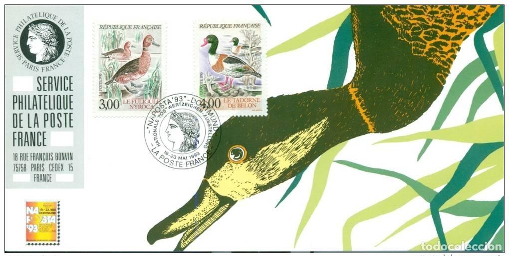 Sellos: 106 Tarjeta oficial de la Exposici&oacute;n Internacional Dortmund 1993 FDC Ducks