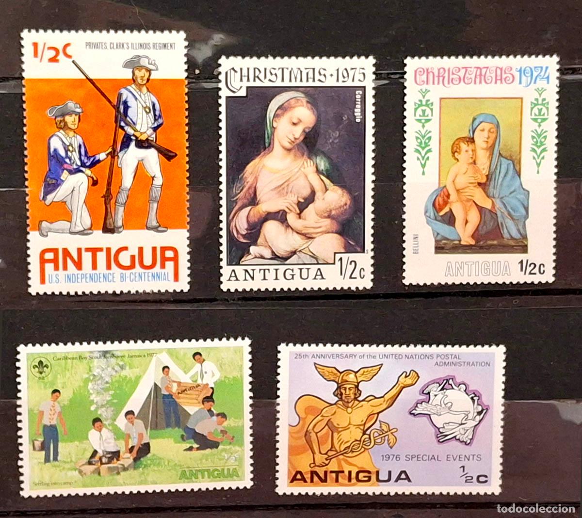 Selos: 5 sellos de Antigua nuevos MNH **