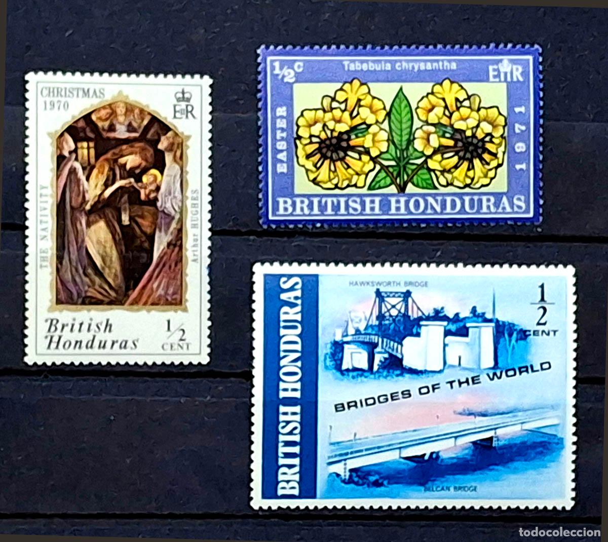 Selos: 3 sellos de Honduras Brit&aacute;nica - British H0nduras