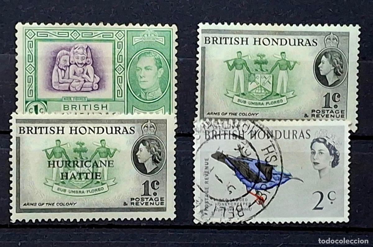 Selos: 4 sellos de Honduras Brit&aacute;nica - British H0nduras
