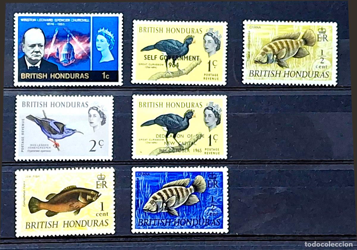 Sellos: 7 sellos de Honduras Brit&aacute;nica - British H0nduras