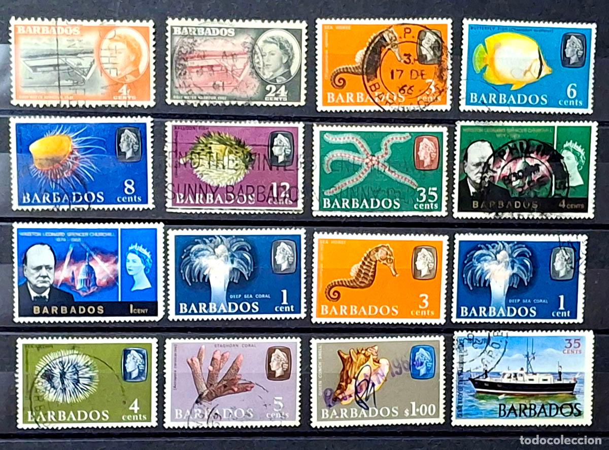 Sellos: 16 sellos de Barbados