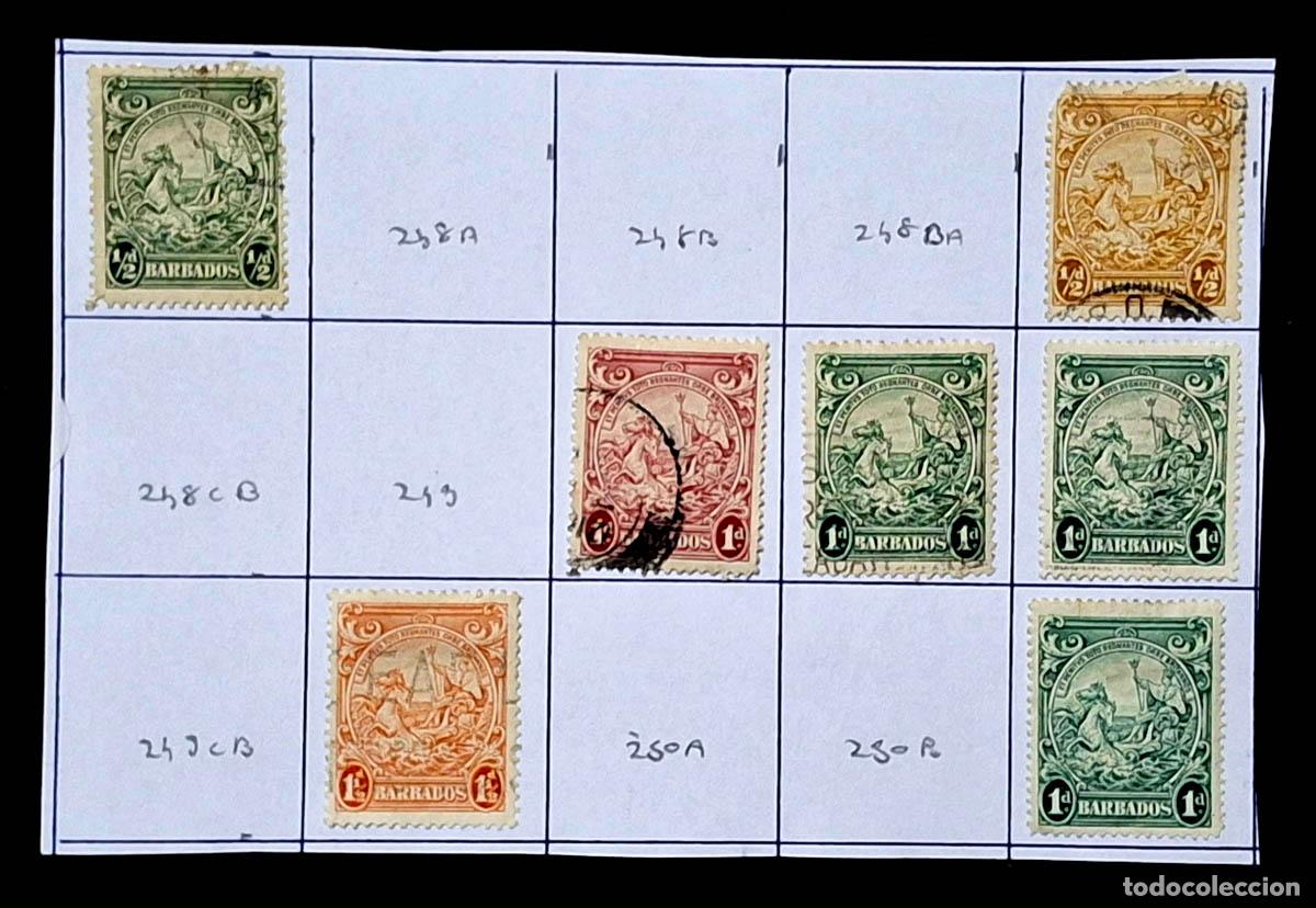 Sellos: 1938-1947 7 sellos de Brbados