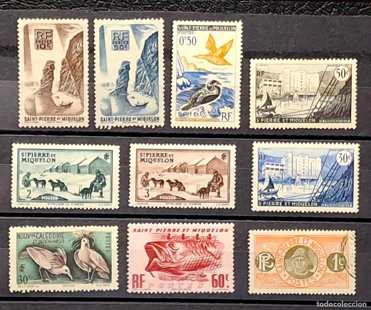 Sellos: 10 sellos de Saint Pierre Pedro et Miquelon, a&ntilde;os 40