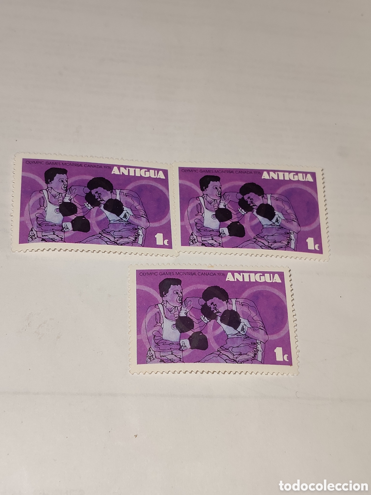 Sellos: 3 sellos de Antigua (Caribe) juegos Ol&iacute;mpicos de verano Montreal 1976