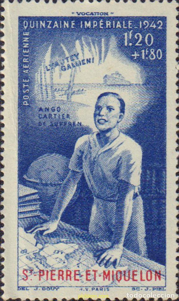 Sellos: 161189 MNH SAN PEDRO Y MIQUELON 1942 QUINZENA IMPERIAL