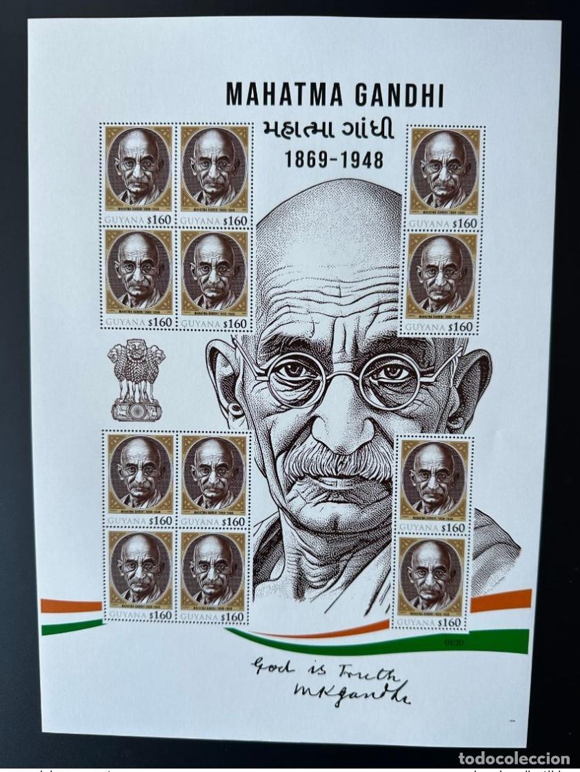 Sellos: Hoja de Guyana 2024 Kleinbogen 'Mohandas Mahatma Gandhi' Matej Gabris tipo I