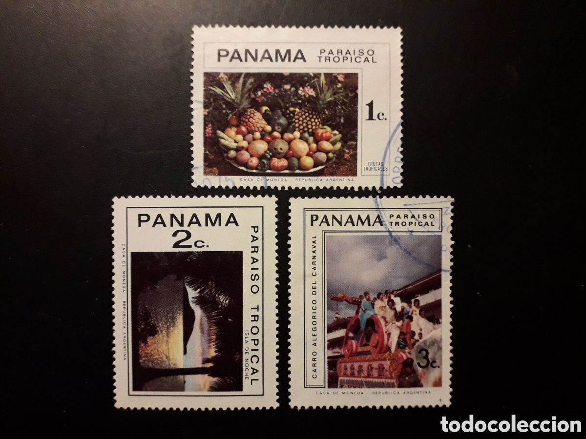 Sellos: PANAM&Aacute; YVERT 547/9 SERIE COMPLETA USADA 1972 TURISMO, FRUTAS, CARNAVAL PEDIDO M&Iacute;NIMO 3&euro;