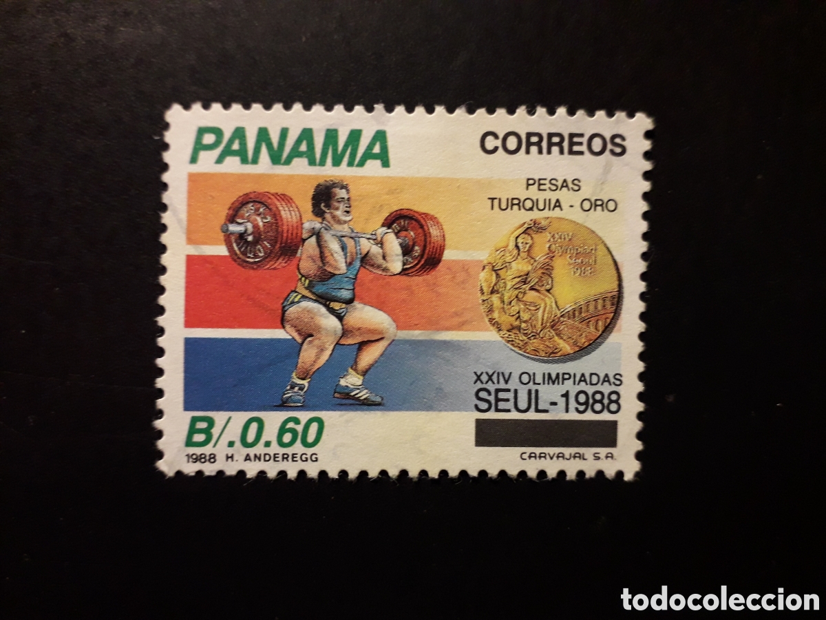 Sellos: PANAM&Aacute; YVERT 1054 SELLO SUELTO USADO 1989 DEPORTES OLIMPIADA DE SEUL HALTEROFILIA PEDIDO M&Iacute;NIMO 3&euro;
