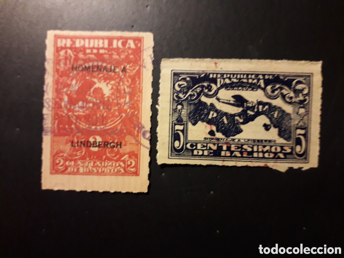 Sellos: PANAM&Aacute; YVERT 157/8 SERIE COMPLETA USADA 1928 LINDBERGH, AVIONES, AVIACI&Oacute;N, MAPAS PEDIDO M&Iacute;NIMO 3&euro;