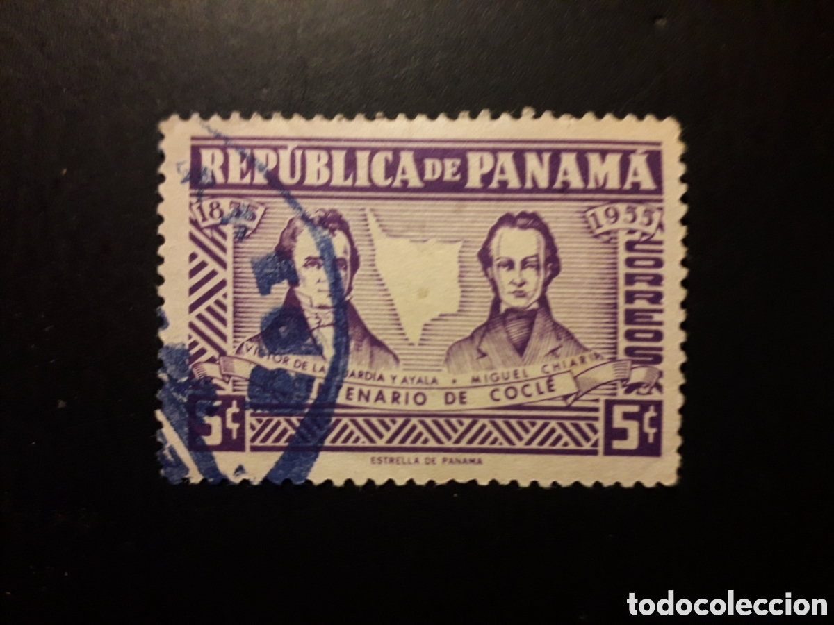 Sellos: PANAM&Aacute; YVERT 300 SERIE COMPLETA USADA 1955 CENTENARIO PROVINCIA DE COCL&Eacute;, MAPAS PEDIDO M&Iacute;NIMO 3&euro;