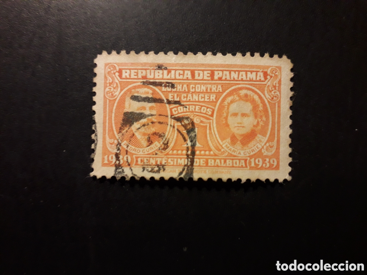 Sellos: PANAM&Aacute; YVERT 214 SELLO SUELTO USADO 1939 PIERRE Y MARIE CURIE, LUCHA C&Aacute;NCER PEDIDO M&Iacute;NIMO 3&euro;