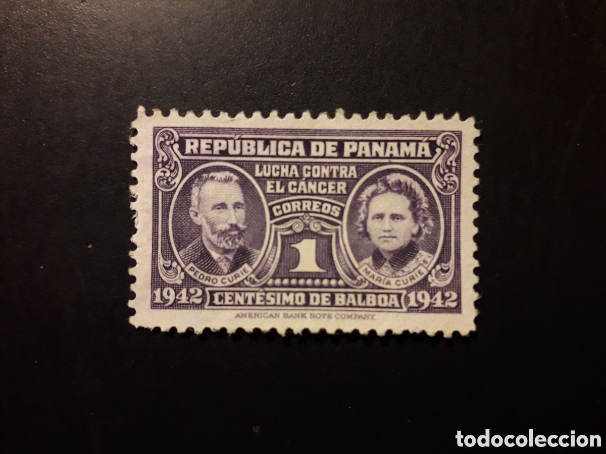 Sellos: PANAM&Aacute; YVERT 229 SERIE COMPLETA USADA 1942 PIERRE Y MARIE CURIE, LUCHA C&Aacute;NCER PEDIDO M&Iacute;NIMO 3&euro;