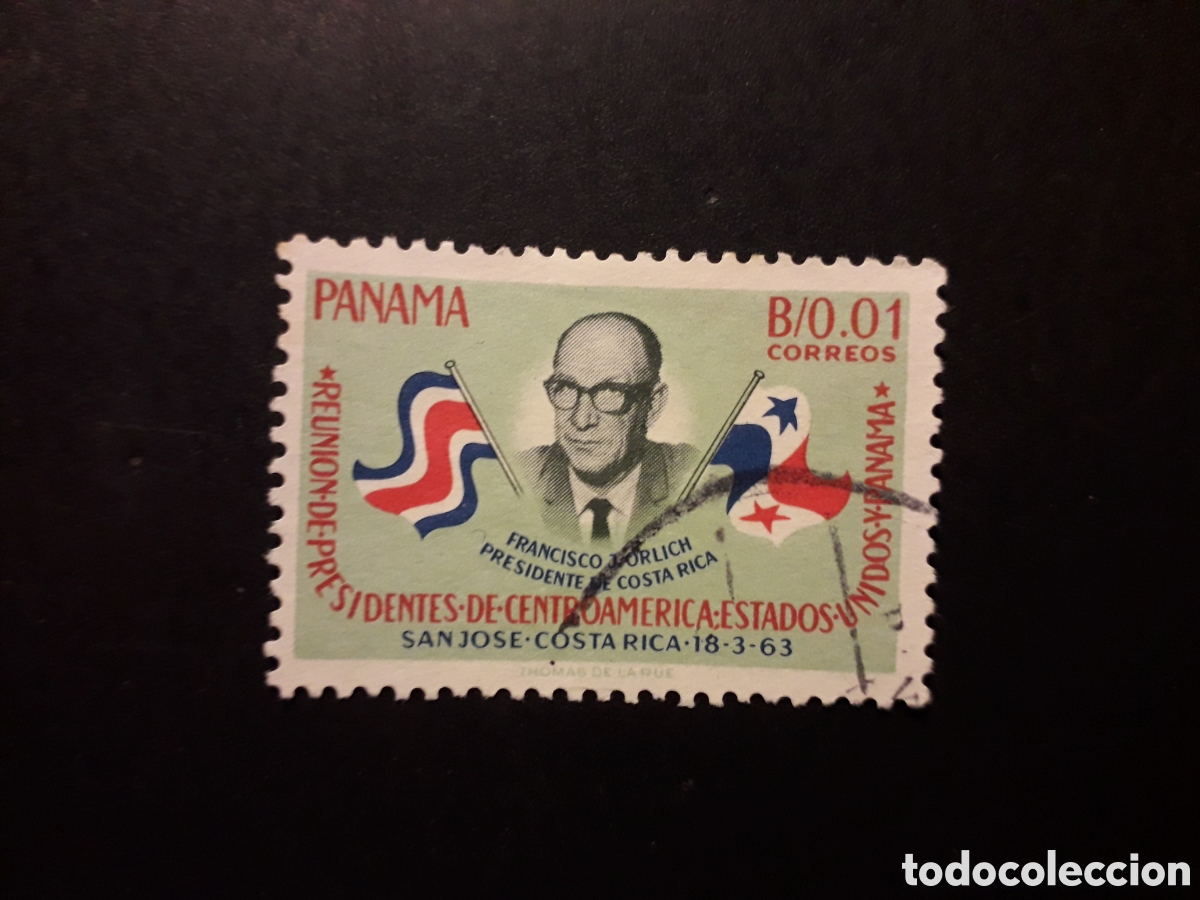 Sellos: PANAM&Aacute; YVERT 374 SELLO SUELTO USADO 1963 REUNI&Oacute;N DE PRESIDENTES, BANDERAS PEDIDO M&Iacute;NIMO 3&euro;