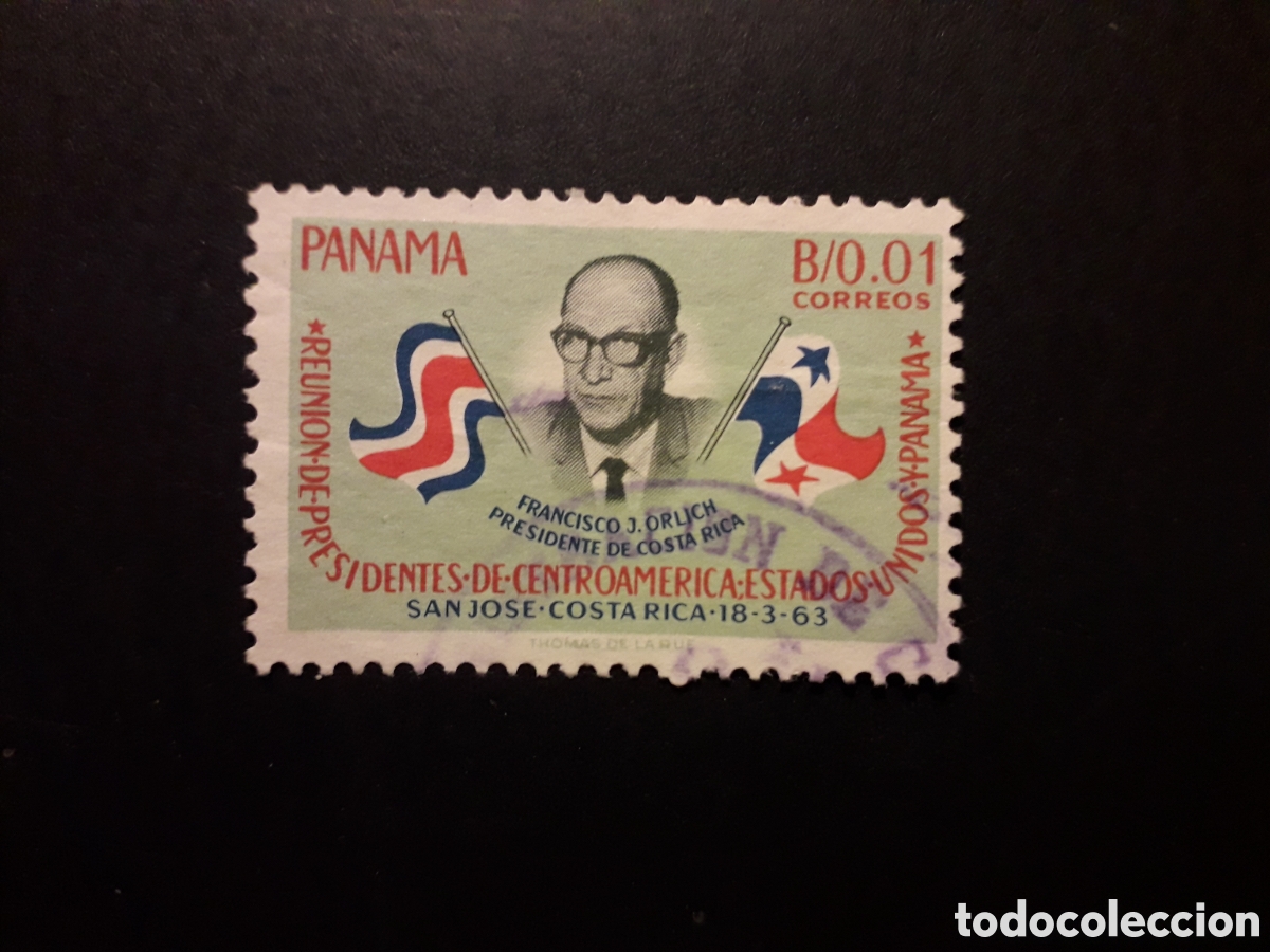 Sellos: PANAM&Aacute; YVERT 374 SELLO SUELTO USADO 1963 REUNI&Oacute;N DE PRESIDENTES, BANDERAS PEDIDO M&Iacute;NIMO 3&euro;