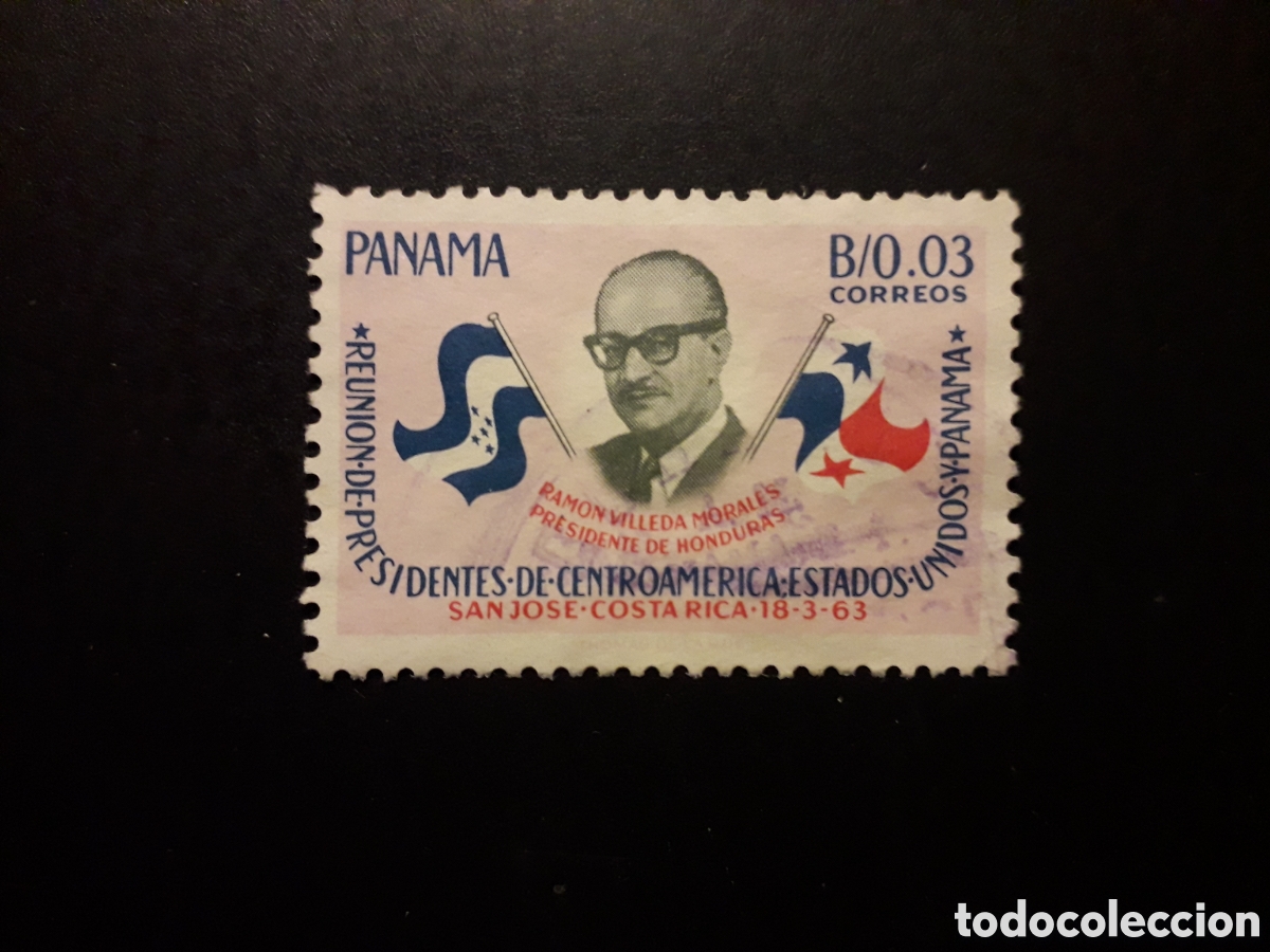 Sellos: PANAM&Aacute; YVERT 376 SELLO SUELTO USADO 1963 REUNI&Oacute;N DE PRESIDENTES, BANDERAS PEDIDO M&Iacute;NIMO 3&euro;