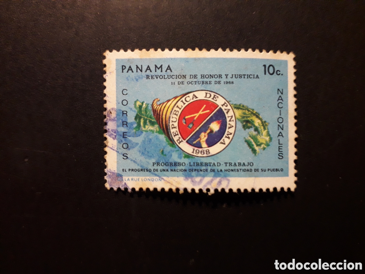 Sellos: PANAM&Aacute; YVERT 513 SELLO SUELTO USADO 1969 REVOLUCI&Oacute;N, ESCUDO PEDIDO M&Iacute;NIMO 3&euro;