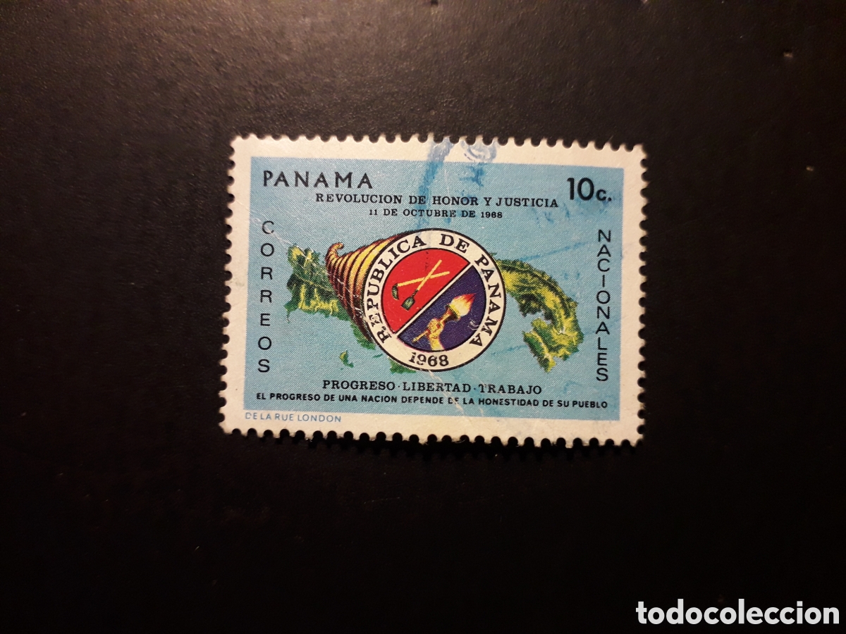 Sellos: PANAM&Aacute; YVERT 513 SELLO SUELTO USADO 1969 REVOLUCI&Oacute;N, ESCUDO PEDIDO M&Iacute;NIMO 3&euro;